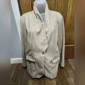 Maurices single button Beige blazer Cardigan size large Lightweight